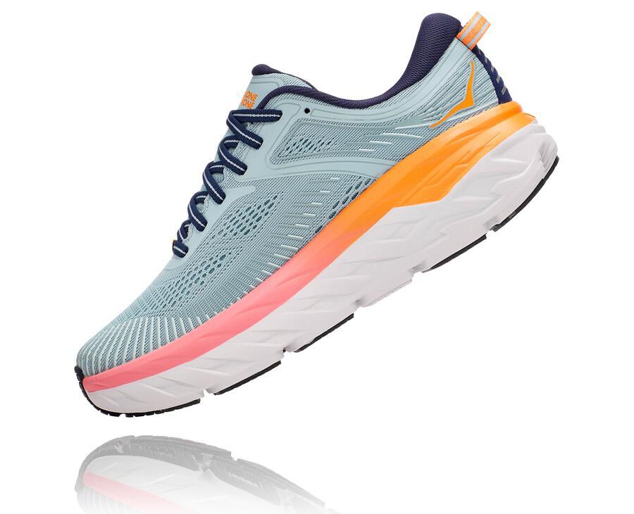 Zapatillas Running Hoka One One Mujer - Bondi 7 - Azules - FXD718920